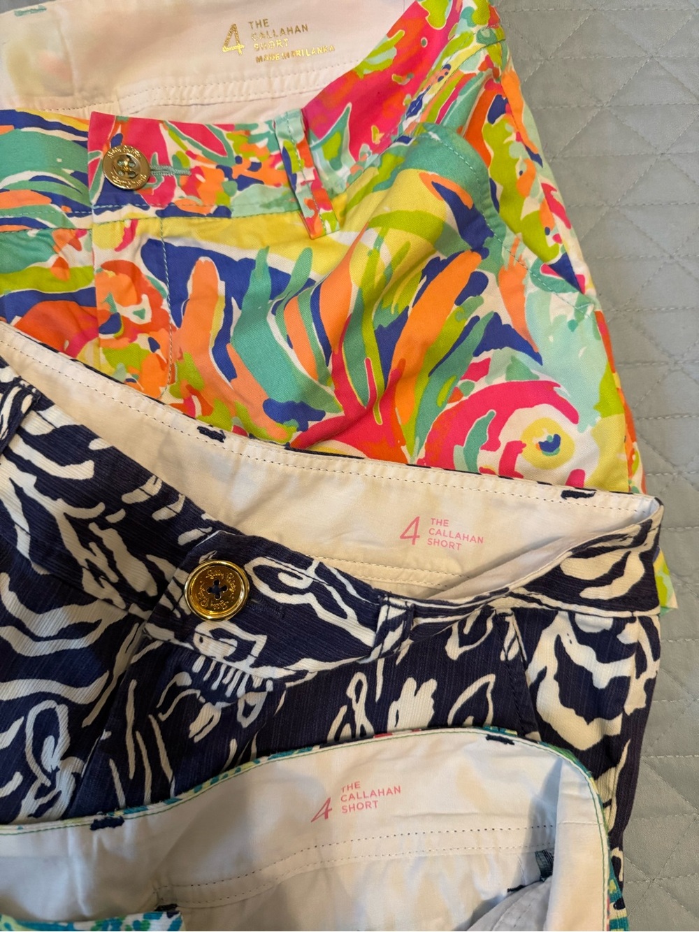 Lilly Pulitzer Printed Shorts Trio in Navy, Green, Pink, Yellow - Picture 2 of 5